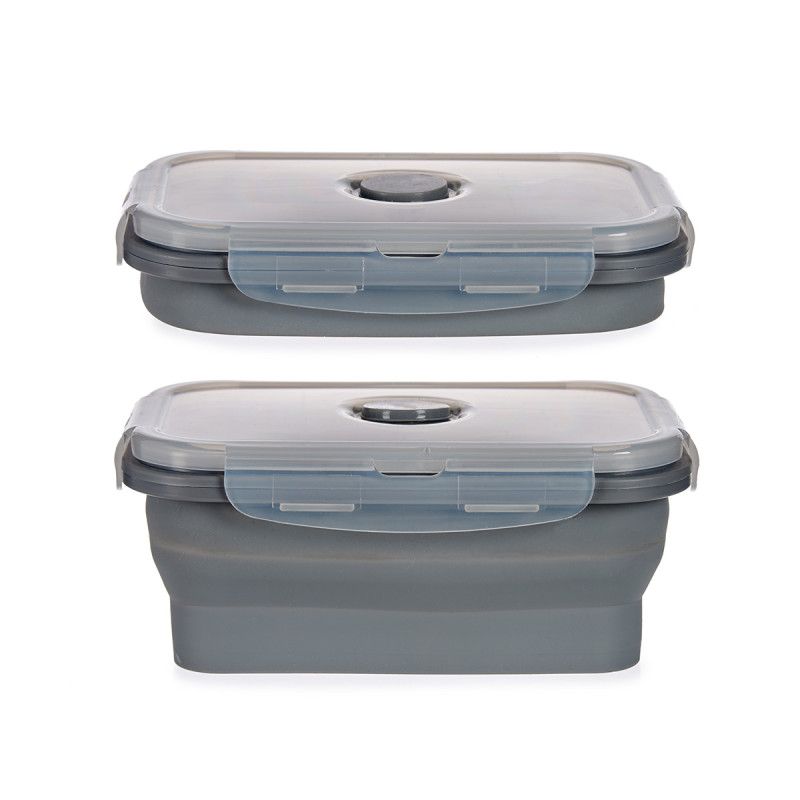 RECTANGULAR SILICONE LUNCHBOX 540ML ANTHRACITE