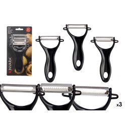 SET 3 BLACK KITCHEN PEELERS