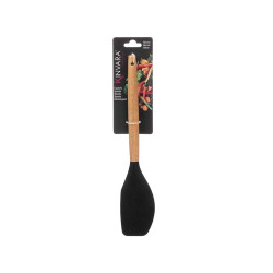 SPATULE À BEURRE EN SILICONE MANCHE EN BOIS NOIR