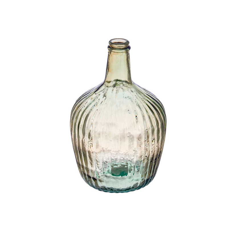 BOTTIGLIA DI VETRO DECORATIVA A RIGHE 4L CHAMPAGNE
