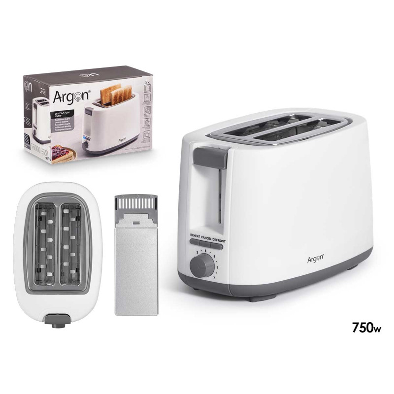 DOUBLE TOASTER MATT WHITE 750W