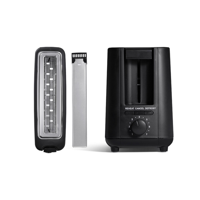 TOSTADORA SIMPLE LARGA NEGRO MATE 900W