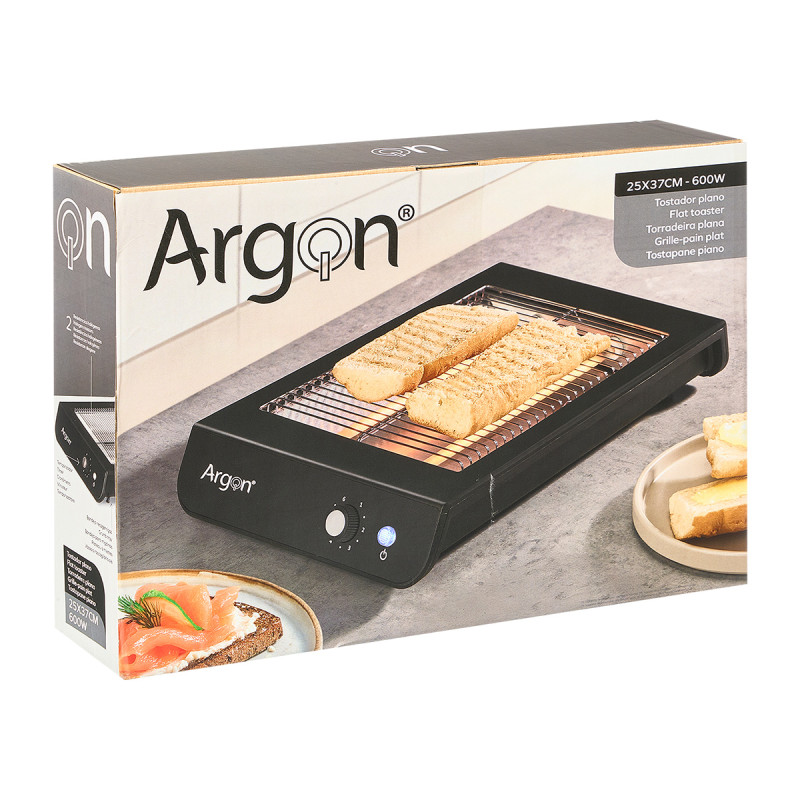 TOSTAPANE RETTANGOLARE NERO PIATTO 600W
