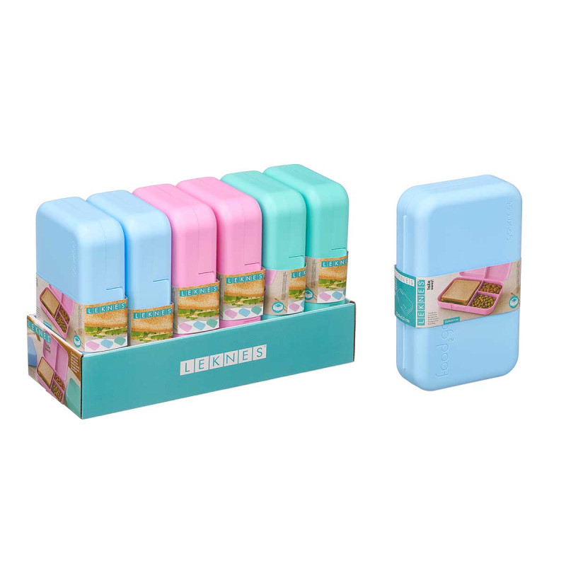 BOÃŽTE REPAS DOUBLE PLASTIQUE ASSORTIE 3 COULEURS