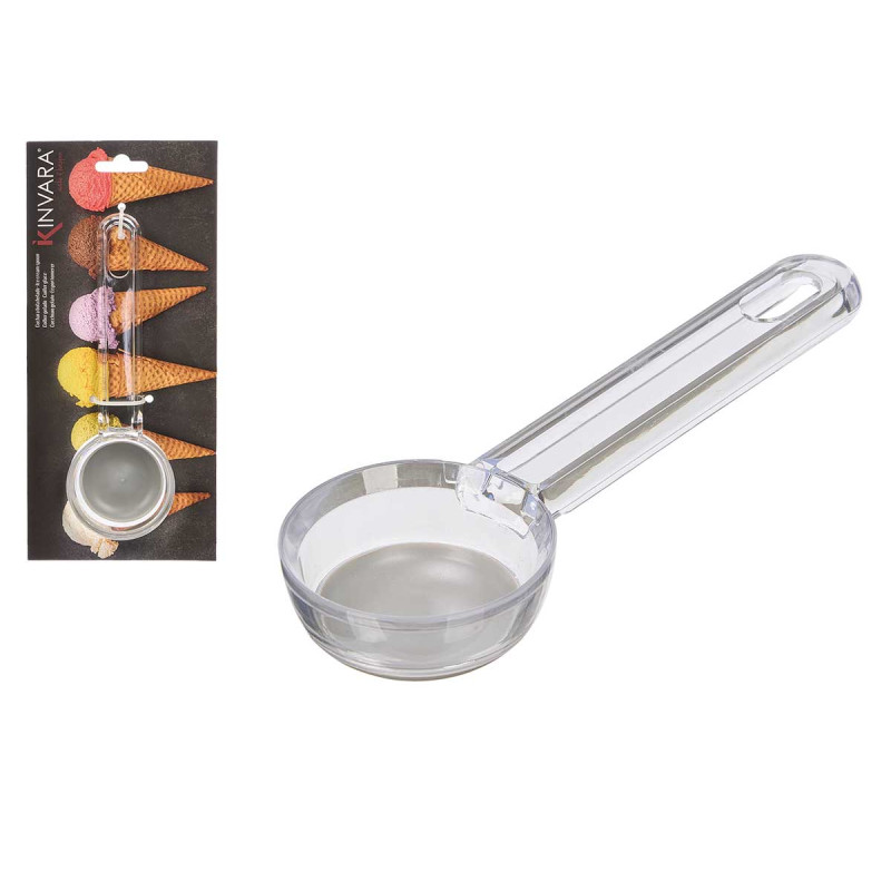 CUCHARA HELADO PLASTICO GRIS