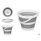 CUBO PLEGABLE REDONDO PLASTICO GRIS BLANCO 5L