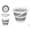 CUBO PLEGABLE REDONDO PLASTICO GRIS BLANCO 5L