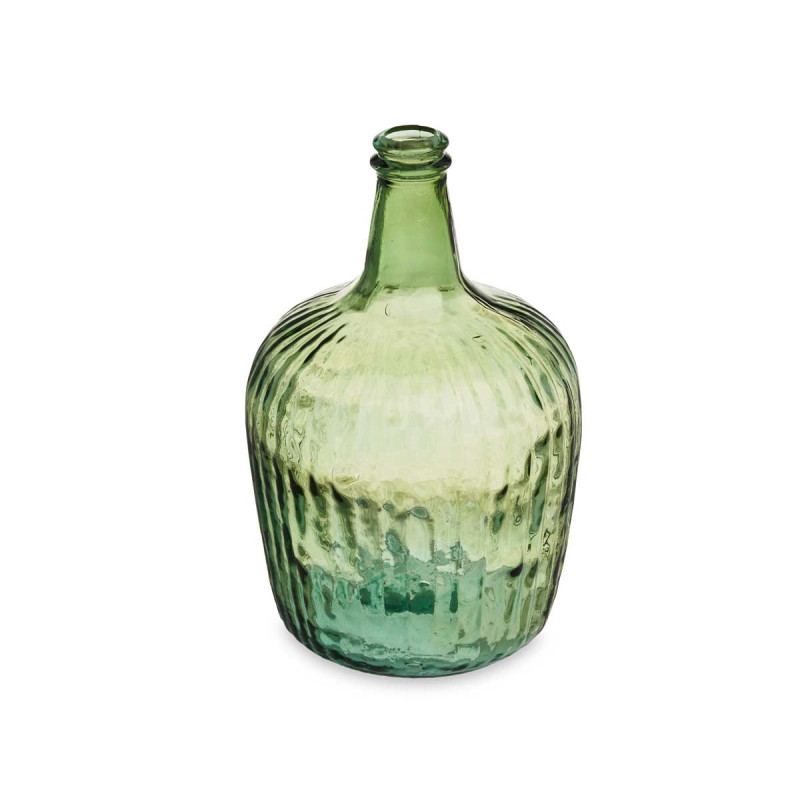 GARRAFA VIDRO DECORATIVA RISCAS 8L VERDE