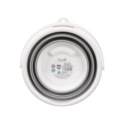 SEAU PLIABLE ROND PLASTIQUE GRIS BLANC 5L