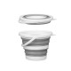 SEAU PLIABLE ROND PLASTIQUE GRIS BLANC 5L