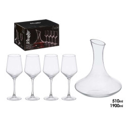 SET DECANTADOR 1,9L 4 COPAS 510ML
