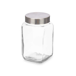 BARATTOLO VETRO QUADR 1L COPERCHIO ACCIA