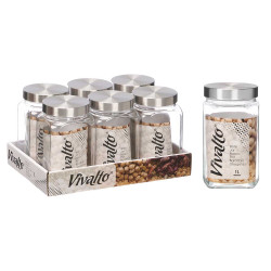 FRASCO VIDRO QUADRADO 1L TAMPA AÃO