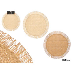 ROUND FRINGES PLACEMAT ASRT 2 COL