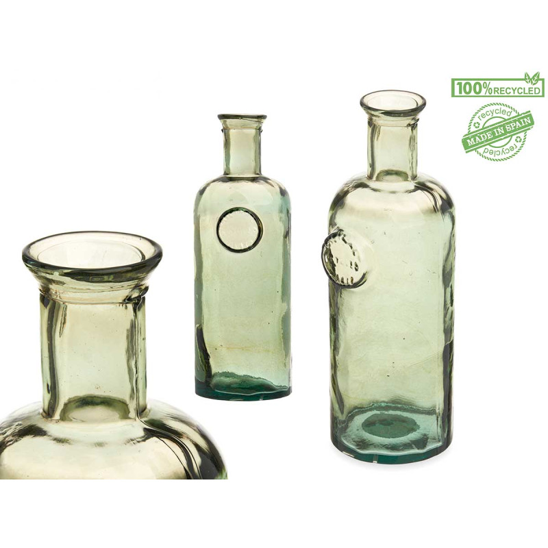 BOTELLA DECORATIVA VIDRIO STAMP 35CM CHAMPAN