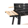 BARBECUE RECTANGULAIRE ÉTAGÈRE BOIS ROUES