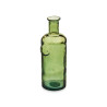 DECORATIVE GLASS BOTTLE STAMP 35CM GREEN