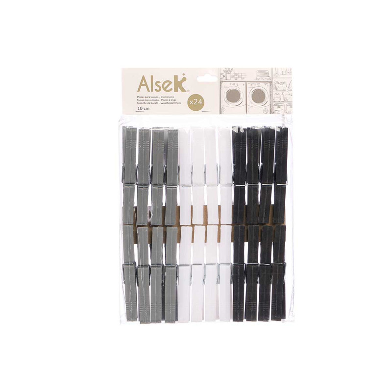 ENSEMBLE 24 PINCES COULEURS NEUTRES 10CM