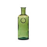 DECORATIVE GLASS BOTTLE STAMP 35CM GREEN