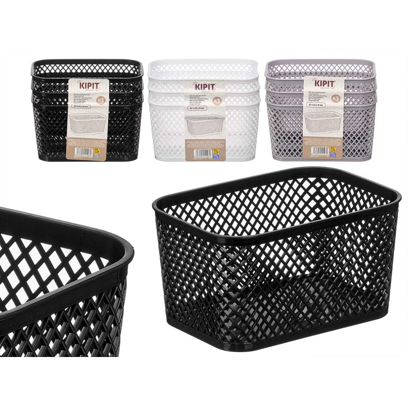 CONJUNTO 3 ORGANIZADORES RETANGULARES SORTS 3 COR