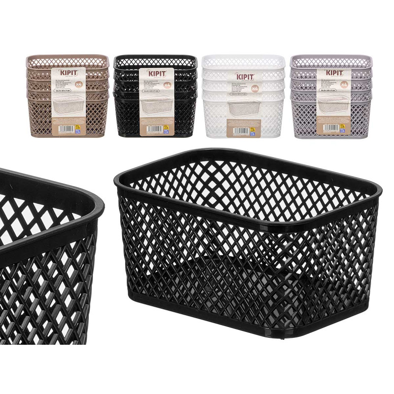 SET 4 RECTANGULAR ORGANIZER ASRT 4 COL