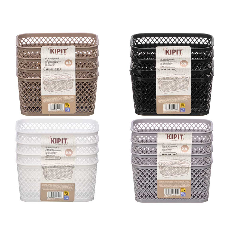 SET 4 ORGANIZADORES RECTANGULAR SURT 4 COL