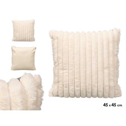 COUSSIN RAYURES BLANC 45X45CM