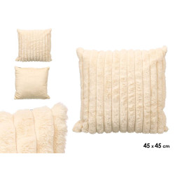 BEIGE STRIPED CUSHION 45X45CM