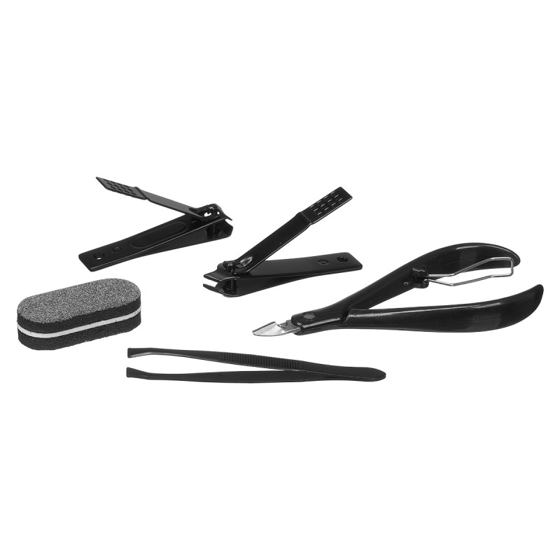 CONJUNTO 5PCS MANICURA PEDICURA PRETO