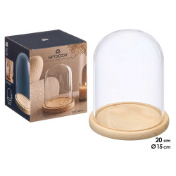 CUPOLA DECORATIVA BASE LEGNO NATURALE 20 CM ALTA