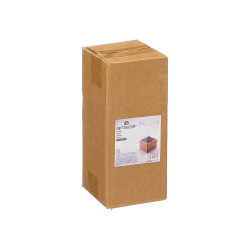 VASO ACRILICO QUADRADO BASE MADEIRA 12X12X30CM
