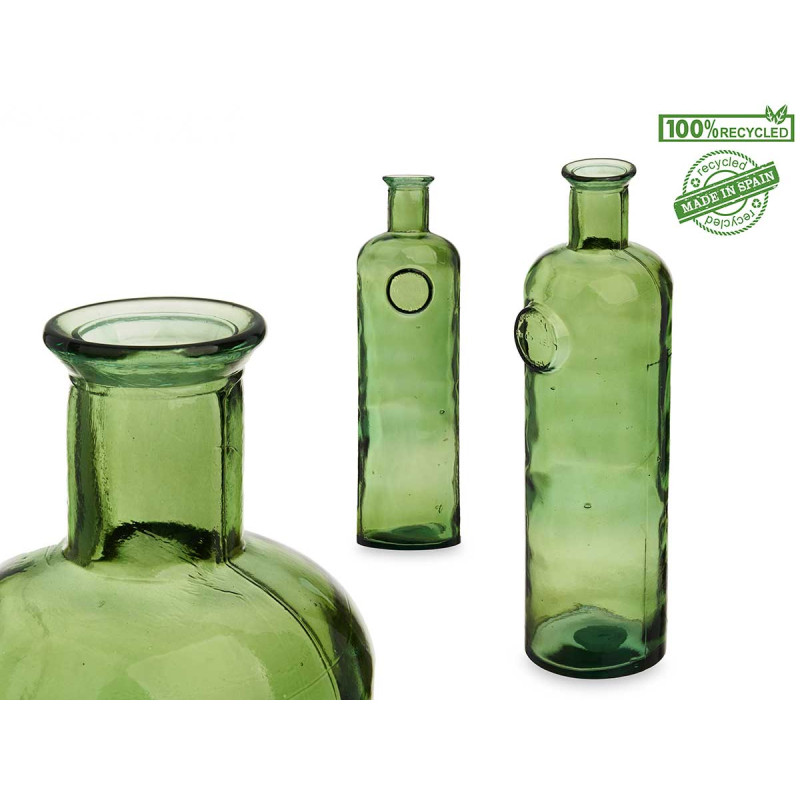 BOTELLA DECORATIVA VIDRIO STAMP 45CM VERDE