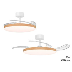 WOOD COLOR CEILING FAN 3 FOLDING BLADES