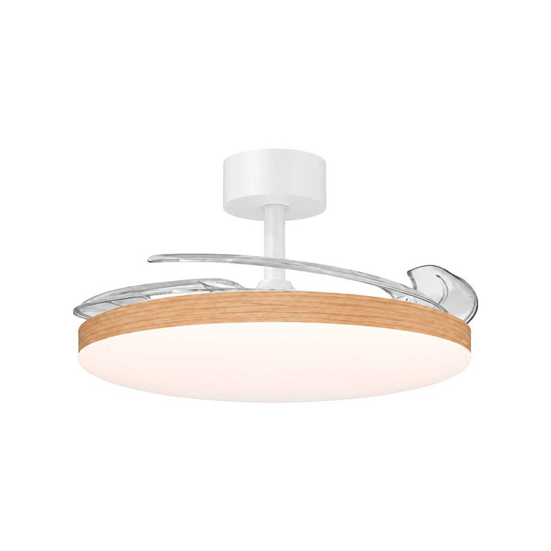 VENTILATEUR PLAFOND 3 PALES PLIABLES COULEUR BOIS