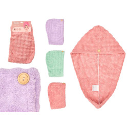 HAIR TOWEL ASRT 3 COL