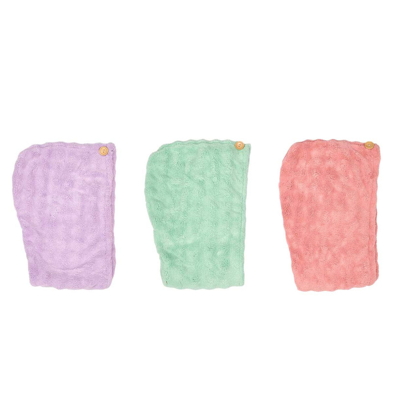SERVIETTE CHEVEUX ASSORT 3 COUL