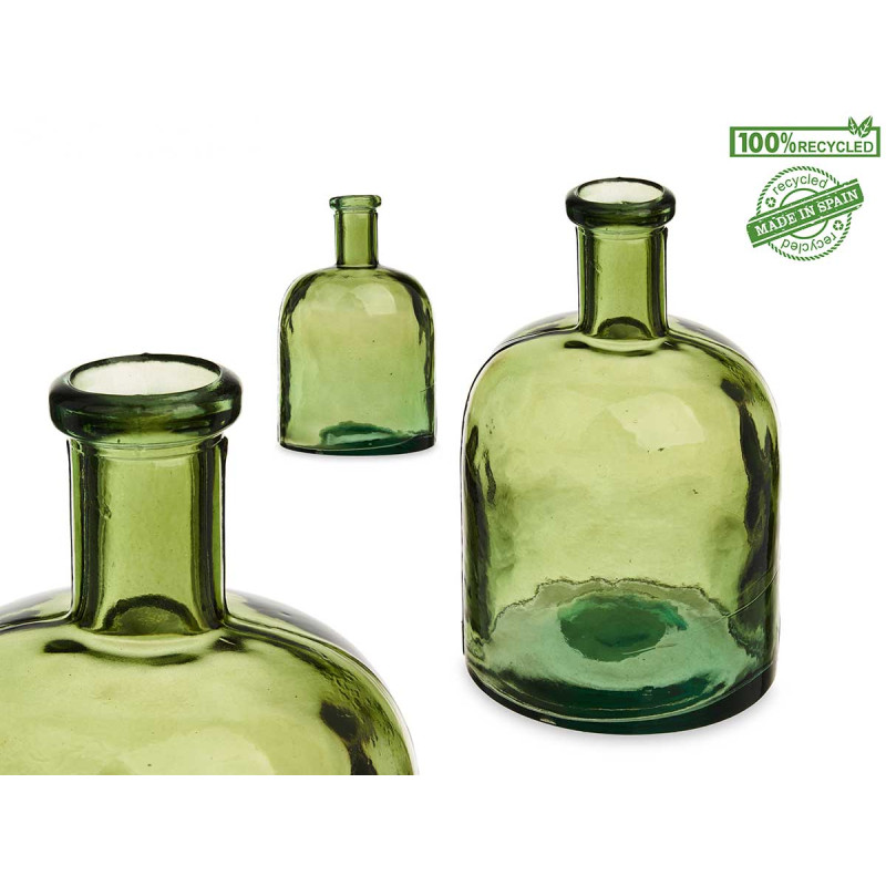 GARRAFA VIDRO DECORATIVA LARGA VERDE