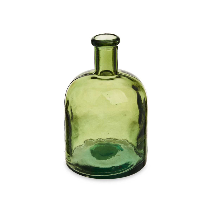 BOUTEILLE DÉCORATIVE VERRE LARGE VERTE