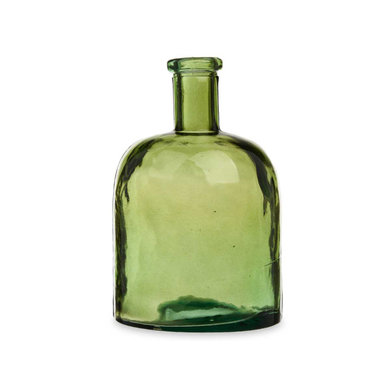 BOUTEILLE DÉCORATIVE VERRE LARGE VERTE