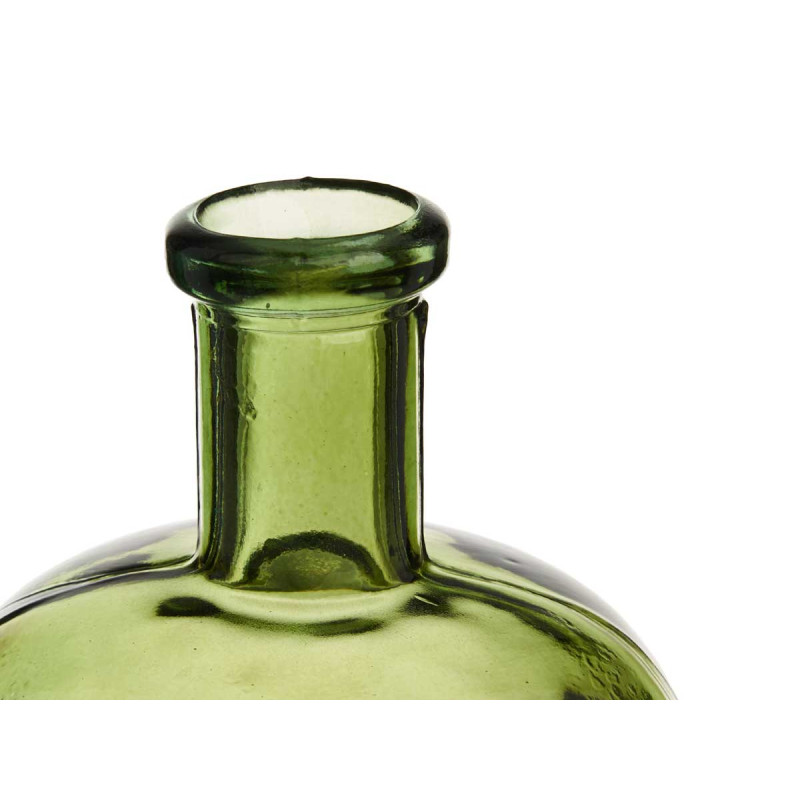 BOUTEILLE DÉCORATIVE VERRE LARGE VERTE