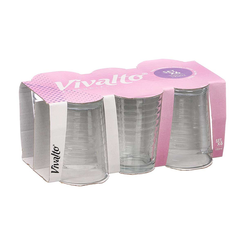 SET 6 GLASSES LINES 190ML