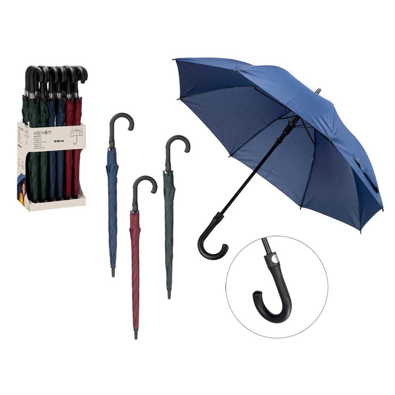PARAPLUIE LONG AUTOMATIQUE ASSORT NEUTRES