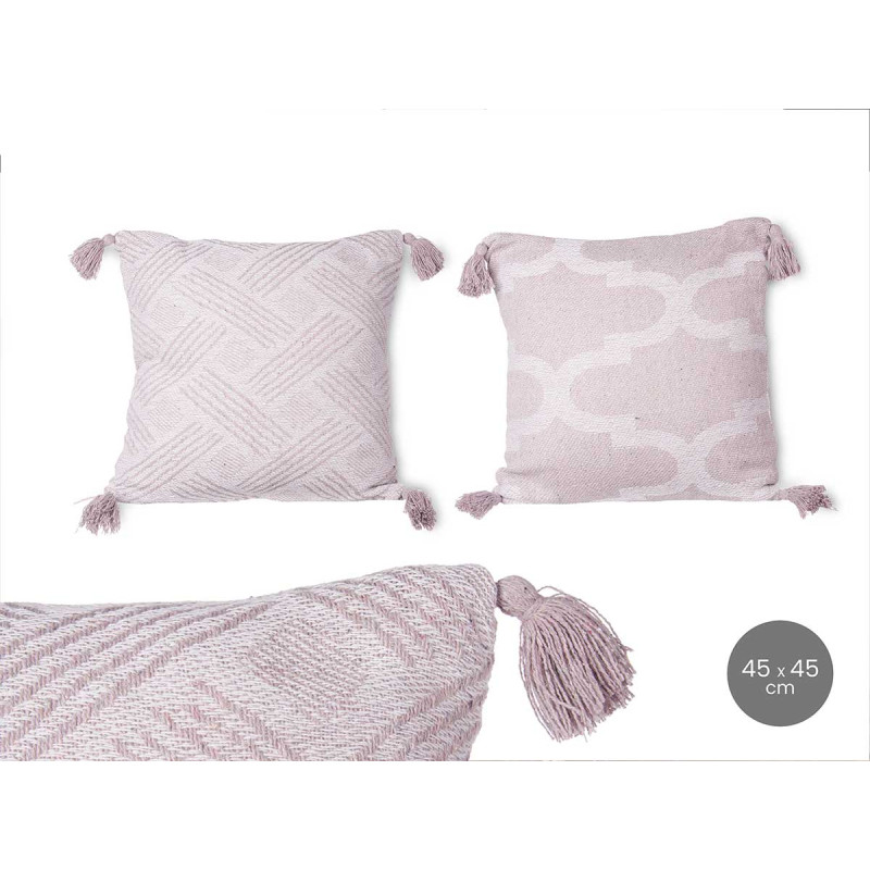 ALMOFADA JACQUARD CINZENTA 45X45 CM SORT 2