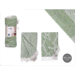 COUVRE-LIT POLYVALENT JACQUARD VERT 125X150CM ASR2