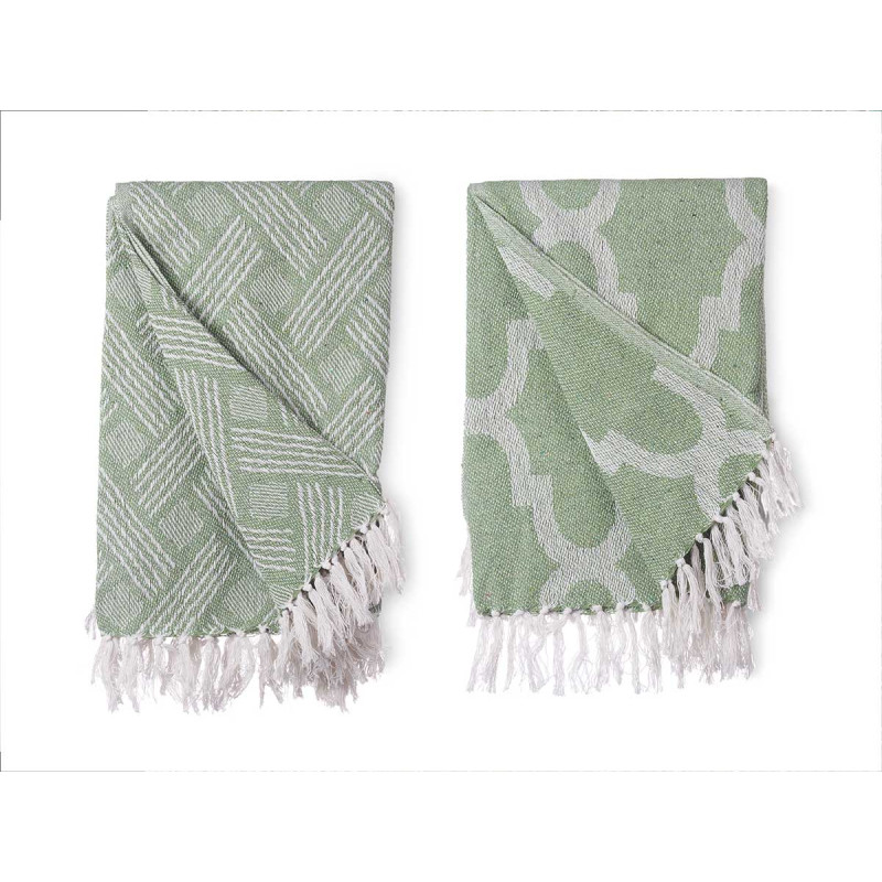 COUVRE-LIT POLYVALENT JACQUARD VERT 125X150CM ASR2