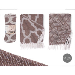 COUVRE-LIT POLYVALENT JACQUARD BRUN 125X150CM ASR2