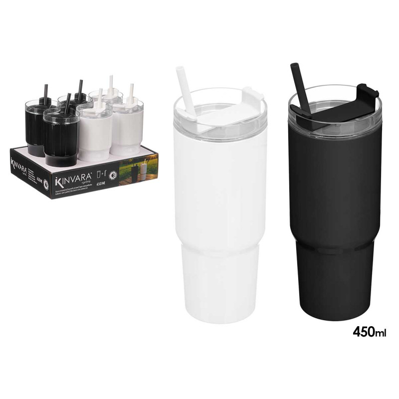 COPO COM PALHINHA 450ML SORTIDO 2 BRANCO PRETO