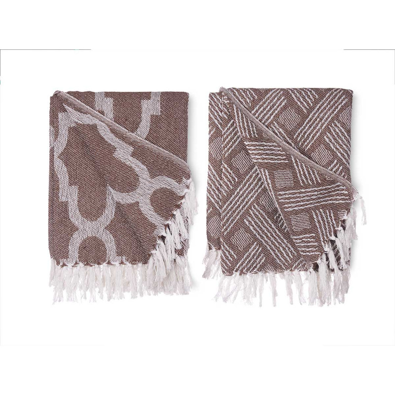 COUVRE-LIT POLYVALENT JACQUARD BRUN 125X150CM ASR2