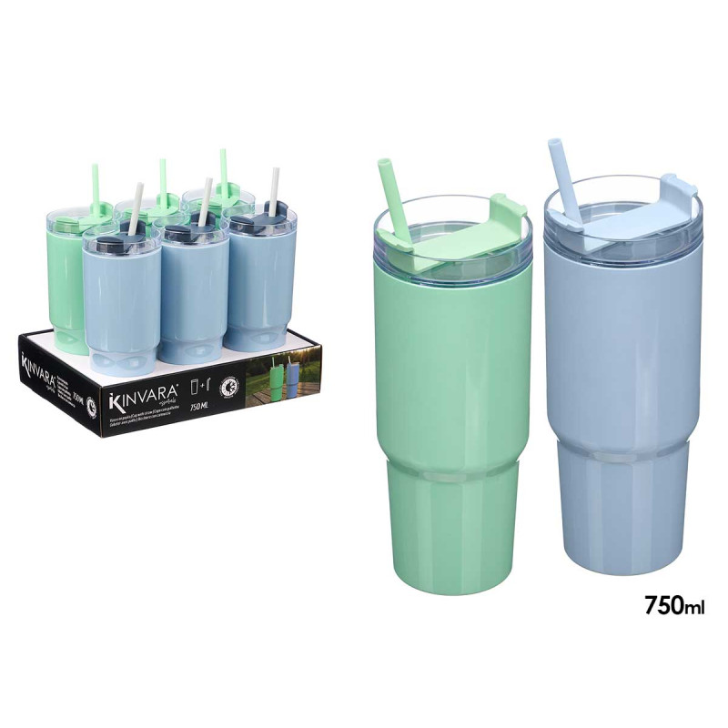 COPO COM PALHINHA 750ML SORT 2 AZUL VERDE