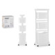 CESTO ROUPA PLASTICO 3 ALTURAS RODAS BRANCO 